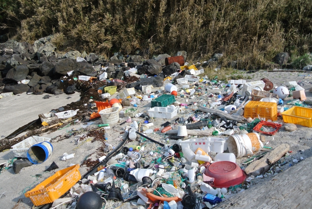 西之浜の漂着ゴミ