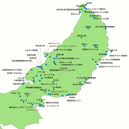 やんばる地域の資源図